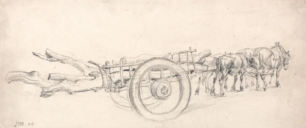 Un chariot de bois chargé de troncs d